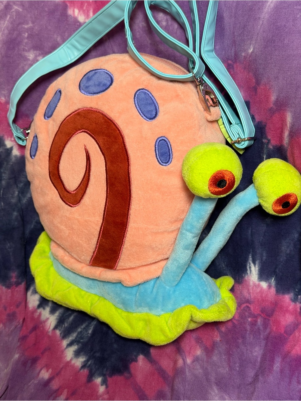 Gary Snail Crossbody Bag in Peach, Blue & Lime